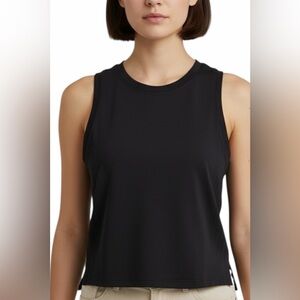 Lululemon Cropped Stretch Slits Hem Laser-cut Breathable Running Top Size M